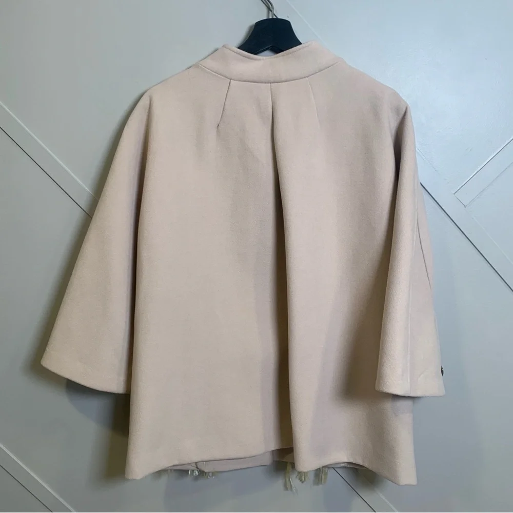 Italian Retro Beige Gold Yellow Fringe Jacket Size Large